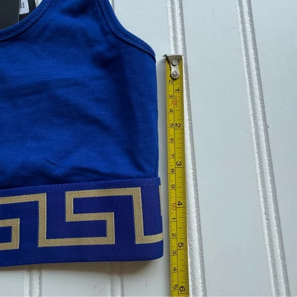 Versace Greca Border sports bra in blue - Picture 7 of 7